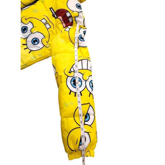Members Only x Nickelodeon Men's Small Spongebob Puffer Jacket Hooded Full Zip - Picture 5 of 11